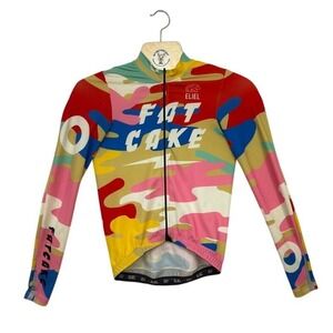 Eliel Fat Cake Men's S Long Sleeve Cycling Jersey Full Zip Graphic‎ Race Fit